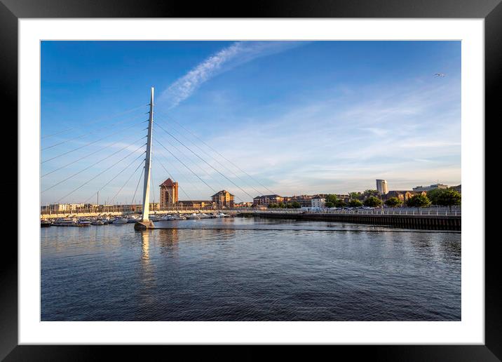 Swansea marina and Millennium Bridge Framed Mounted Print by Leighton Collins
