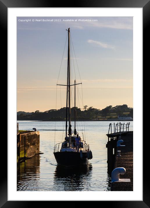 Sailing into Y Felinheli  or Port Dinorwic Framed Mounted Print by Pearl Bucknall