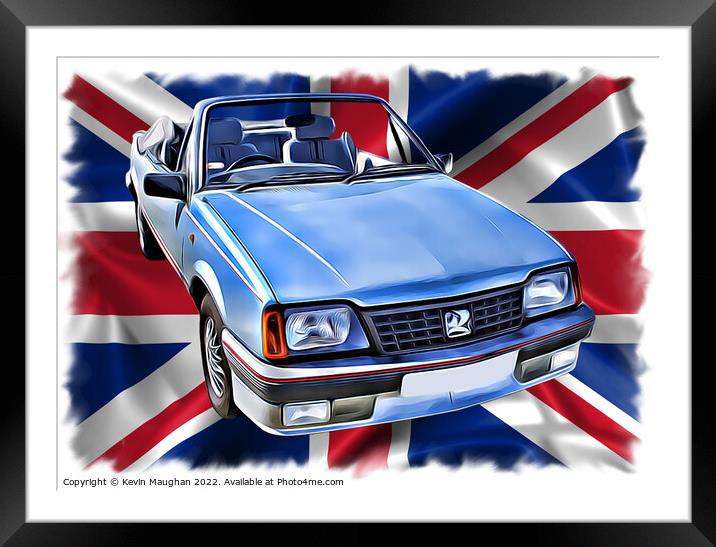 1986 Vauxhall Cavalier Convertible (Digital Art)  Framed Mounted Print by Kevin Maughan