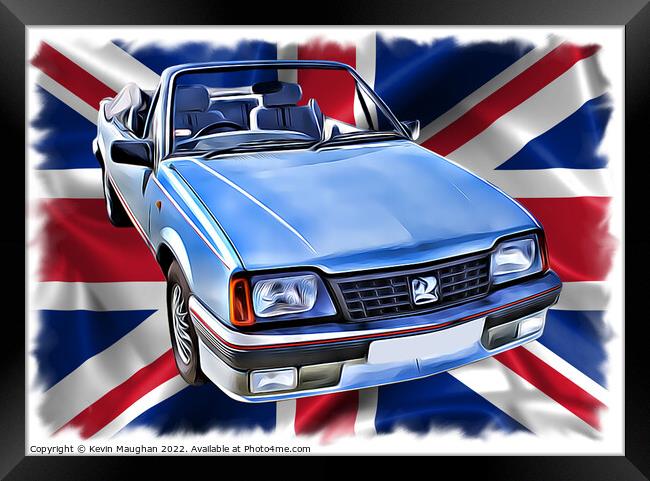 1986 Vauxhall Cavalier Convertible (Digital Art)  Framed Print by Kevin Maughan