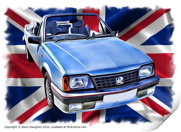 1986 Vauxhall Cavalier Convertible (Digital Art)  Print by Kevin Maughan