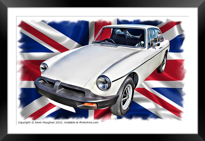 1978 MG Roadster (Digital Art) Framed Mounted Print by Kevin Maughan