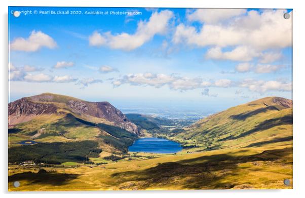 View from Yr Aran Snowdonia Acrylic by Pearl Bucknall