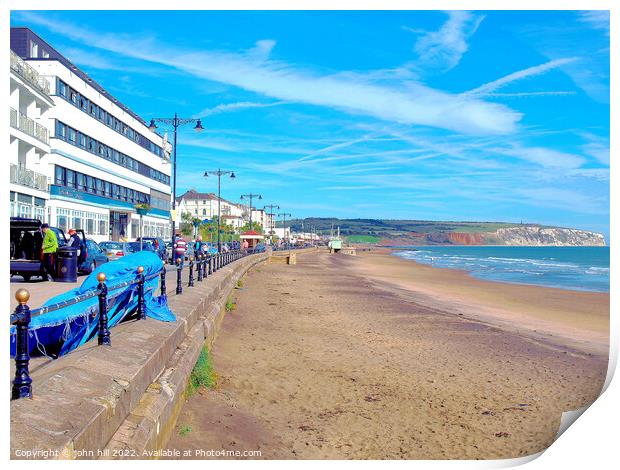 Sandown seafront in October, Isle of Wight. Print by john hill