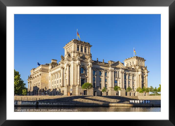 The Reichstag over the River Spree Framed Mounted Print by Jim Monk