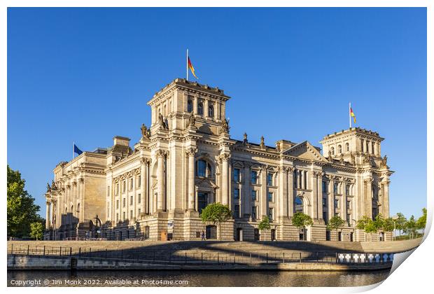 The Reichstag over the River Spree Print by Jim Monk