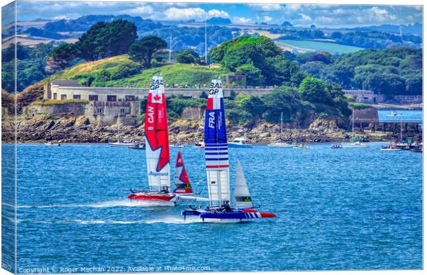 Fierce F50s Battle on Plymouth Sound Canvas Print by Roger Mechan
