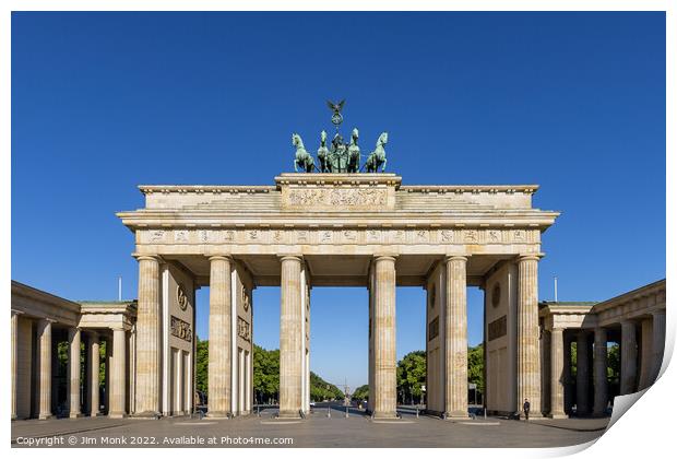 Brandenburg Gate, Berlin Print by Jim Monk