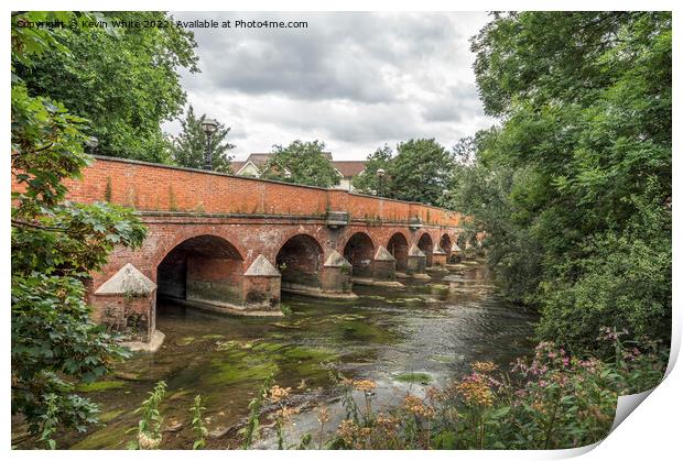 Old road bridge in Leatherhead Surrey Print by Kevin White