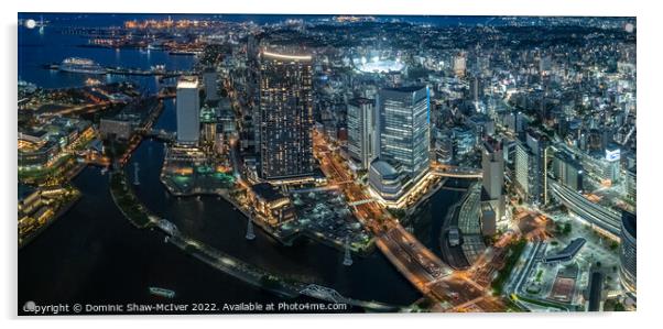 Yokohama City Lights Acrylic by Dominic Shaw-McIver