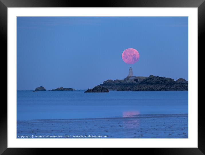 Moonset and Lighthouse Framed Mounted Print by Dominic Shaw-McIver