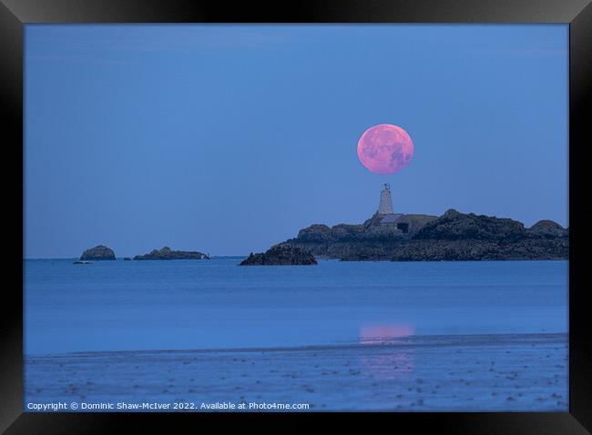 Moonset and Lighthouse Framed Print by Dominic Shaw-McIver