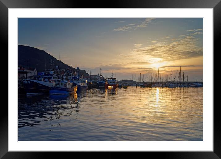 Scarborough Harbour Sunrise Framed Mounted Print by Darren Galpin