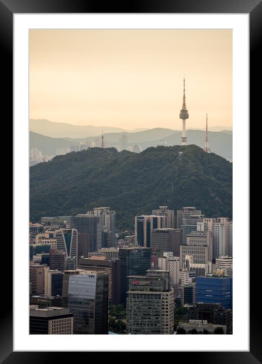 Seoul Tower on Namsan Mountain in central Seoul South Korea Framed Mounted Print by Mirko Kuzmanovic