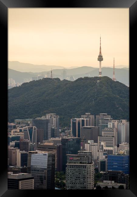 Seoul Tower on Namsan Mountain in central Seoul South Korea Framed Print by Mirko Kuzmanovic
