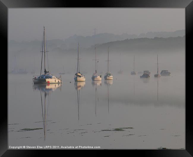 Boats in The Mist Framed Print by Steven Else ARPS