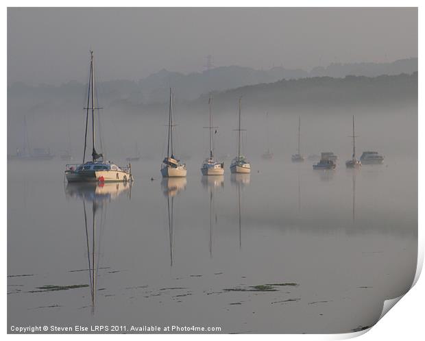 Boats in The Mist Print by Steven Else ARPS
