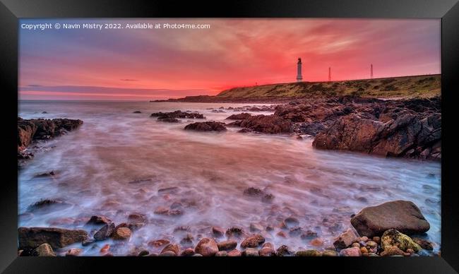 Aberdeen Bay Sunrise  Framed Print by Navin Mistry