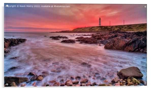 Aberdeen Bay Sunrise  Acrylic by Navin Mistry