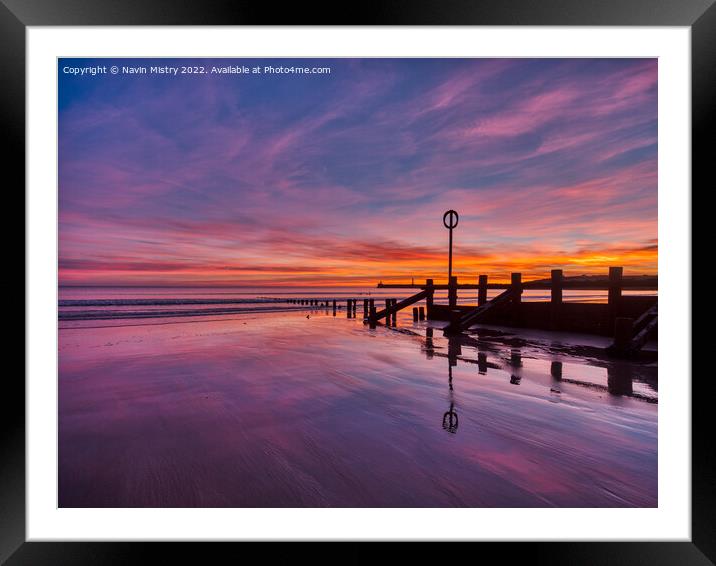 Aberdeen Beach Sunrise Framed Mounted Print by Navin Mistry