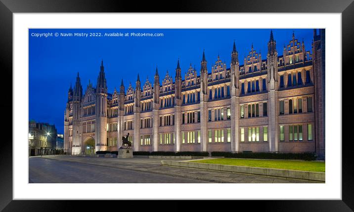 A view of Marischal College,  Aberdeen Framed Mounted Print by Navin Mistry