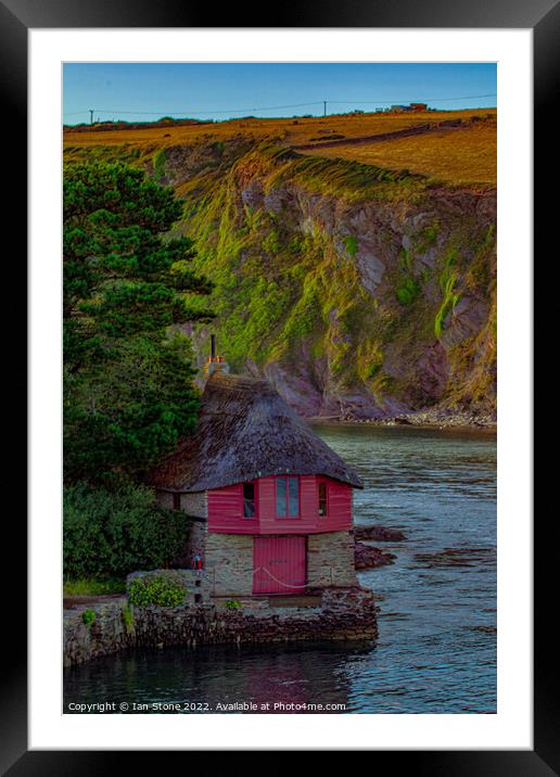 The boathouse at Bantham  Framed Mounted Print by Ian Stone
