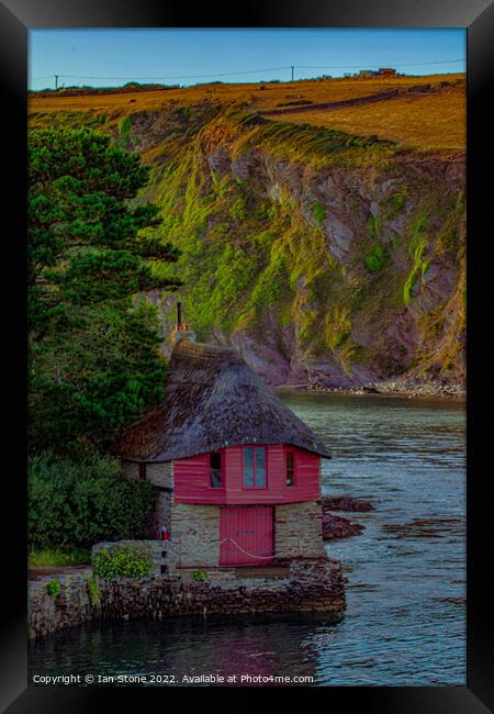 The boathouse at Bantham  Framed Print by Ian Stone