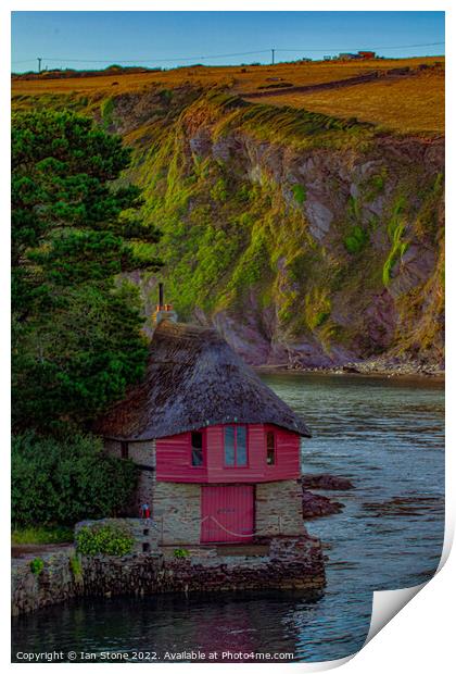 The boathouse at Bantham  Print by Ian Stone