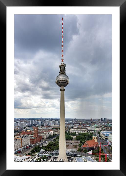 TV Tower in Berlin Framed Mounted Print by Jim Monk