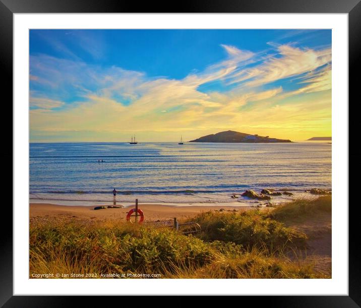 Burgh Island Sunset  Framed Mounted Print by Ian Stone
