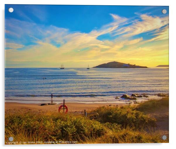 Burgh Island Sunset  Acrylic by Ian Stone