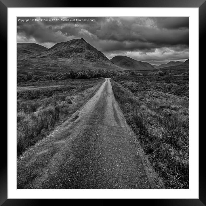 Majestic Road to Glen Etive Framed Mounted Print by Derek Daniel