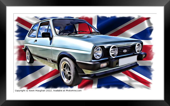 1983 Ford Fiesta (Digital Art) Framed Mounted Print by Kevin Maughan