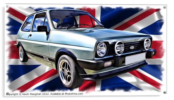 1983 Ford Fiesta (Digital Art) Acrylic by Kevin Maughan