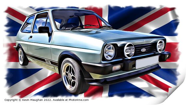1983 Ford Fiesta (Digital Art) Print by Kevin Maughan