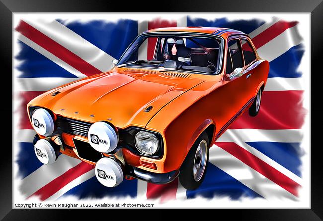 1971 Ford Escort (Digital Art) Framed Print by Kevin Maughan