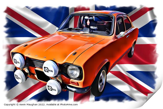 1971 Ford Escort (Digital Art) Print by Kevin Maughan
