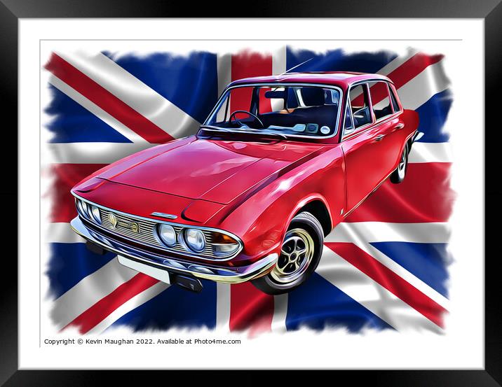 1973 Triumph 2000 (Digital Art) Framed Mounted Print by Kevin Maughan