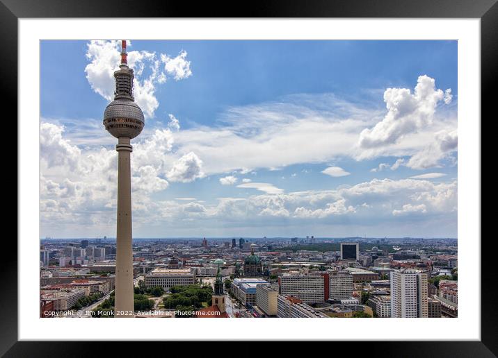 Berlin Tv Tower Framed Mounted Print by Jim Monk