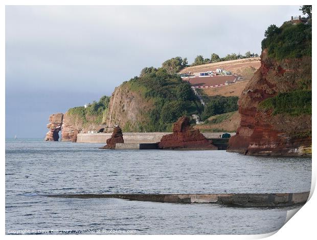 Cliffs and Sea come together Print by Dave Bell