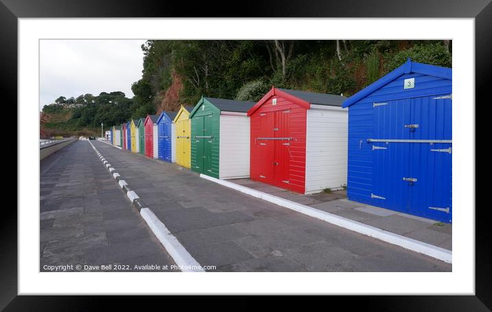 Beach Huts Devon Framed Mounted Print by Dave Bell