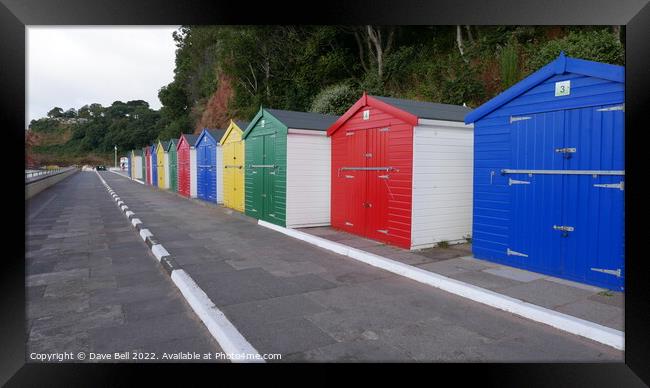 Beach Huts Devon Framed Print by Dave Bell