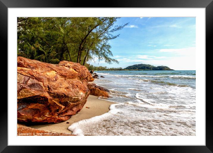 Coastline, Trang Province, Thailand Framed Mounted Print by Kevin Hellon