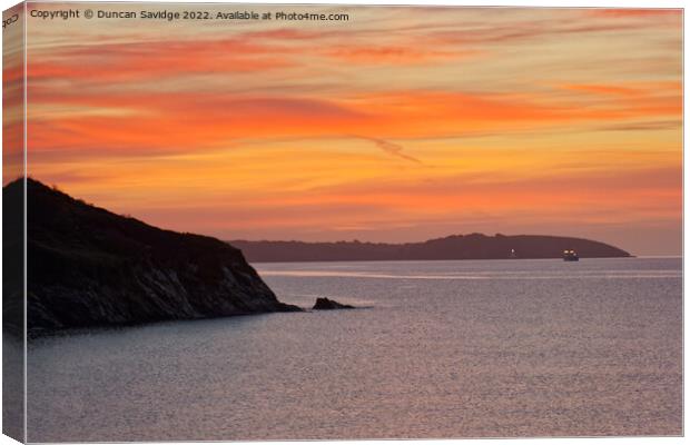 Sunrise over Falmouth / St Anthony's Head Canvas Print by Duncan Savidge