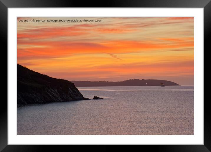 Sunrise over Falmouth / St Anthony's Head Framed Mounted Print by Duncan Savidge