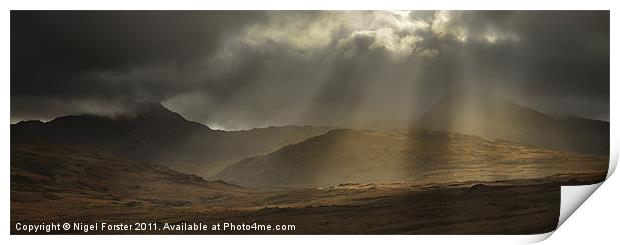 Crib Goch Storm Print by Creative Photography Wales