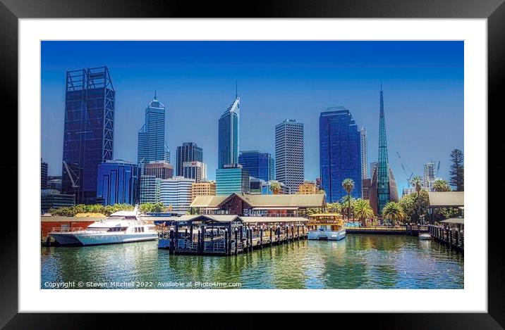  Waterfront Perth Australia Framed Mounted Print by Steven Mitchell