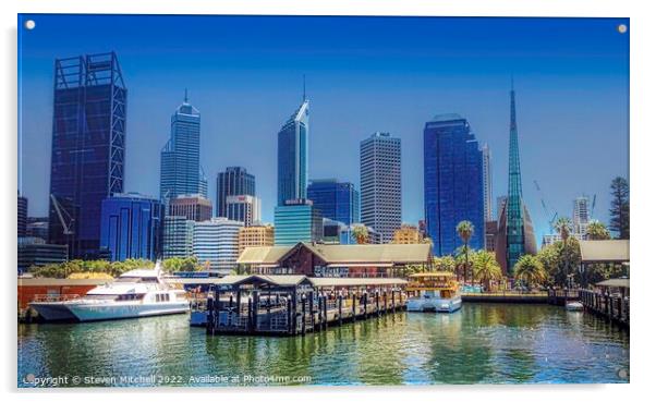  Waterfront Perth Australia Acrylic by Steven Mitchell