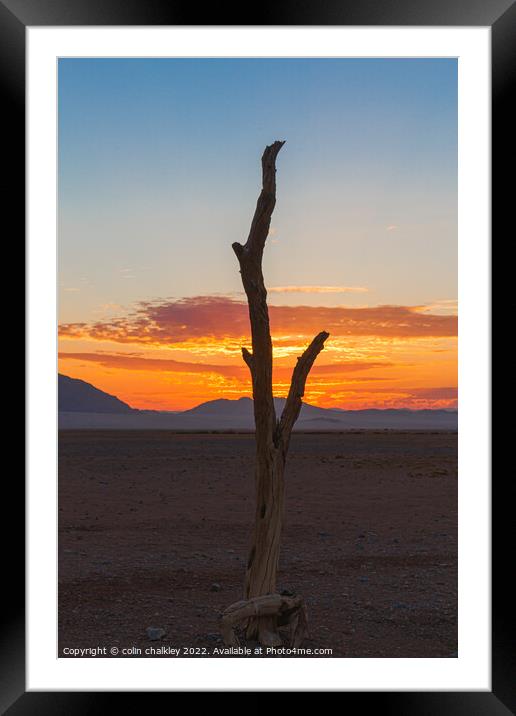 Namib Desert at Sunset Framed Mounted Print by colin chalkley