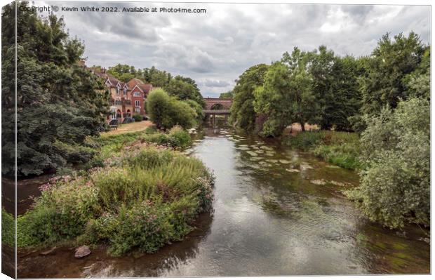 Vista from road bridge Leatherhead Canvas Print by Kevin White